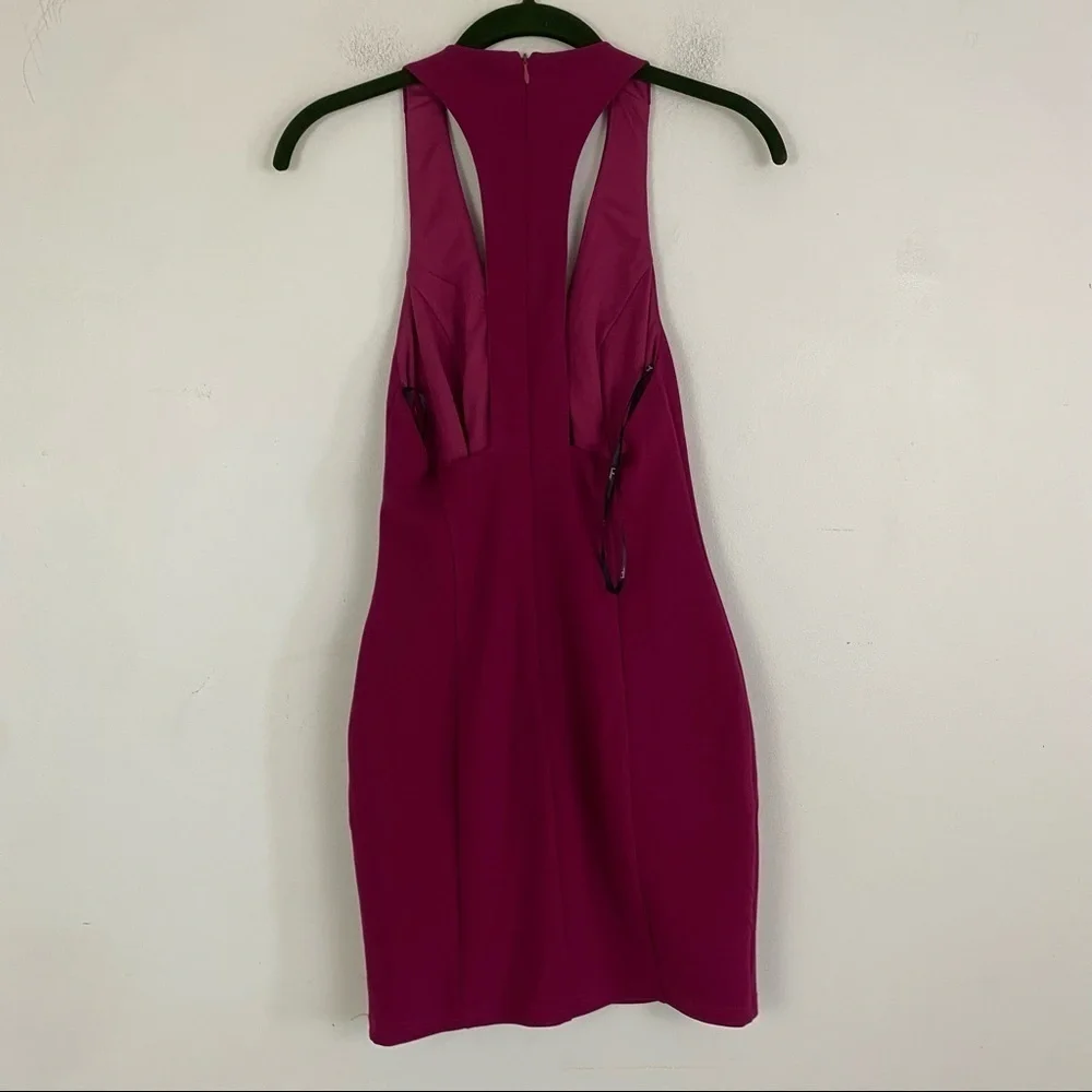 LULUS burgundy plunge neck bodycon mini dress - Picture 4 of 6